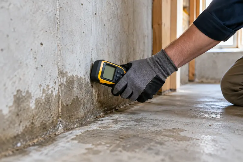 Illustrative basement & foundation leak detection inspection